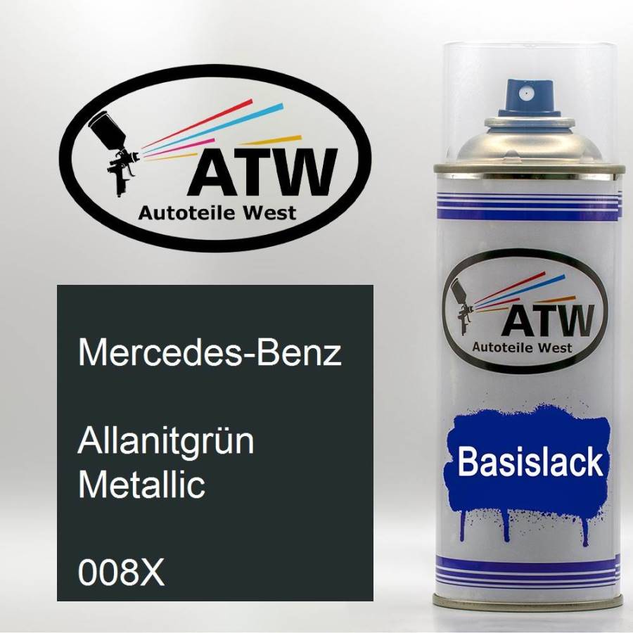 Mercedes-Benz, Allanitgrün Metallic, 008X: 400ml Sprühdose, von ATW Autoteile West.